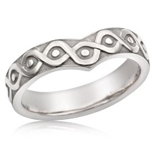 Rustic Knot Contoured Wedding Band
